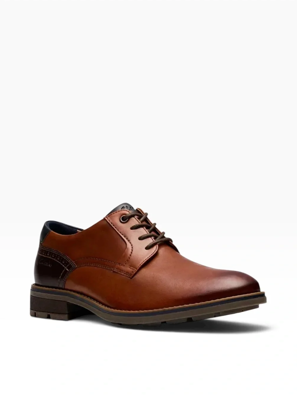 New Clarks Emmet Plain Toe Dress Shoe Leather Lace-Up Shoes Comfort Lug Sole